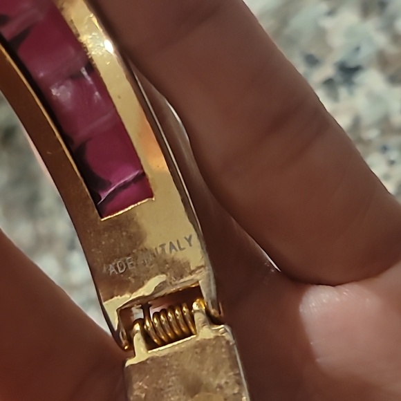 Made In Italy Vintage Pink Snake Print Bracelet - Picture 3 of 5